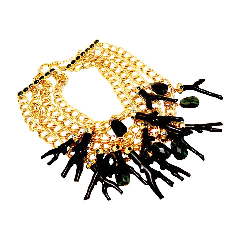 Oscar de la Renta Vintage Multi-Strand Link Necklace For Sale