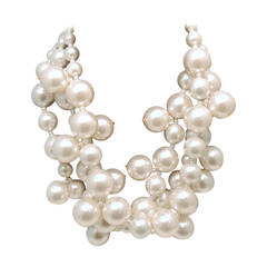  Kenneth Jay Lane Faux Pearl Multi-Strand “Bubble” Necklace