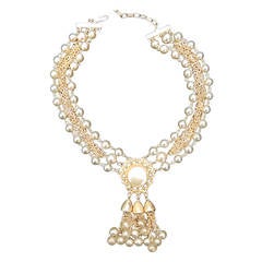 Vintage Multi-Strand Faux Pearl Pendant Necklace