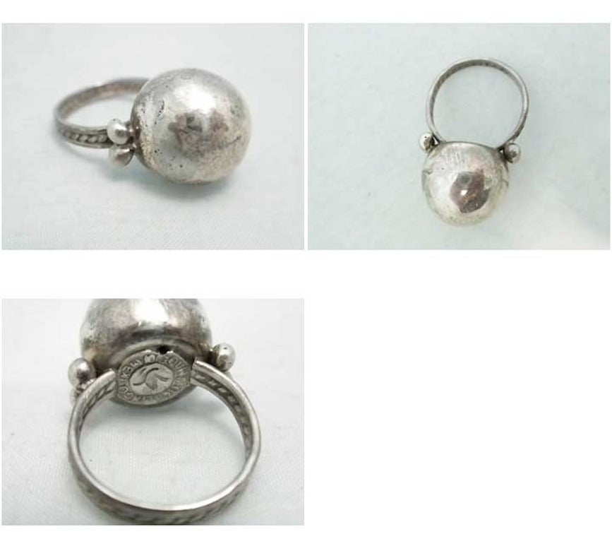 This vintage signed Spratling ring is a size 4 and measures, across the top, 5/8”. It was designed to be a pinky ring but can be made larger. This ring is a valuable vintage piece signed Spratling Mexico with all the old Mexican marks. It is in