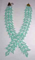 Vintage 1950s Coppola e Toppo Italy Aquamarine Glass Criss/Cross Bib Necklace