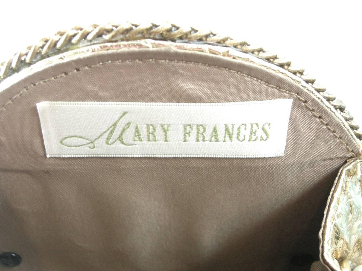 Mary Francis Metallic Gold Leather Evening Bag In Excellent Condition In New York, NY