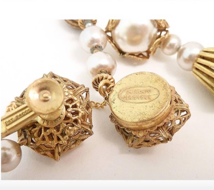 Miriam Haskell Vintage Faux Pearl Bracelet andEarrings In Excellent Condition In New York, NY