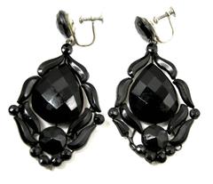 Victorian Jet Chandelier Earrings