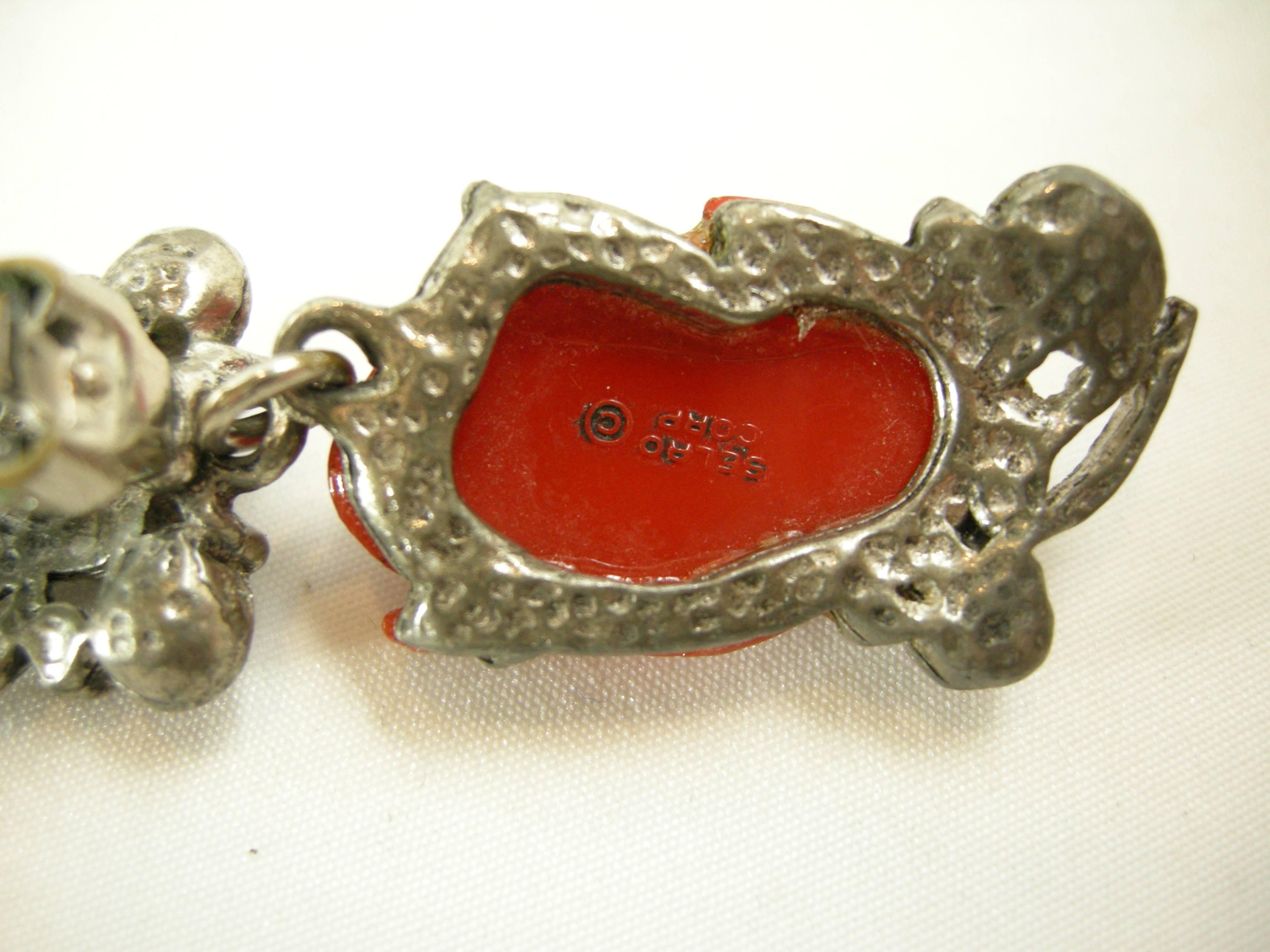 Famous Vintage Selro Red Devil Necklace, Earrings And Bracelet Set For Sale 2
