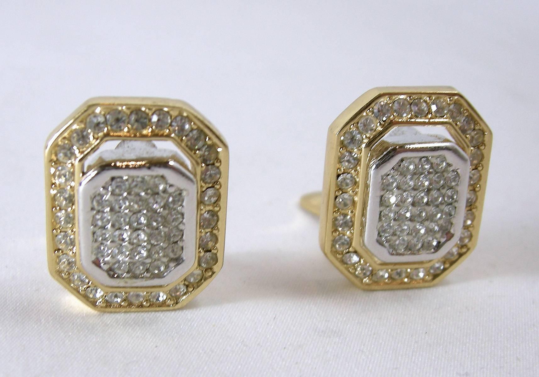 Vintage 1970s  Dior Crystal Earrings In Excellent Condition In New York, NY