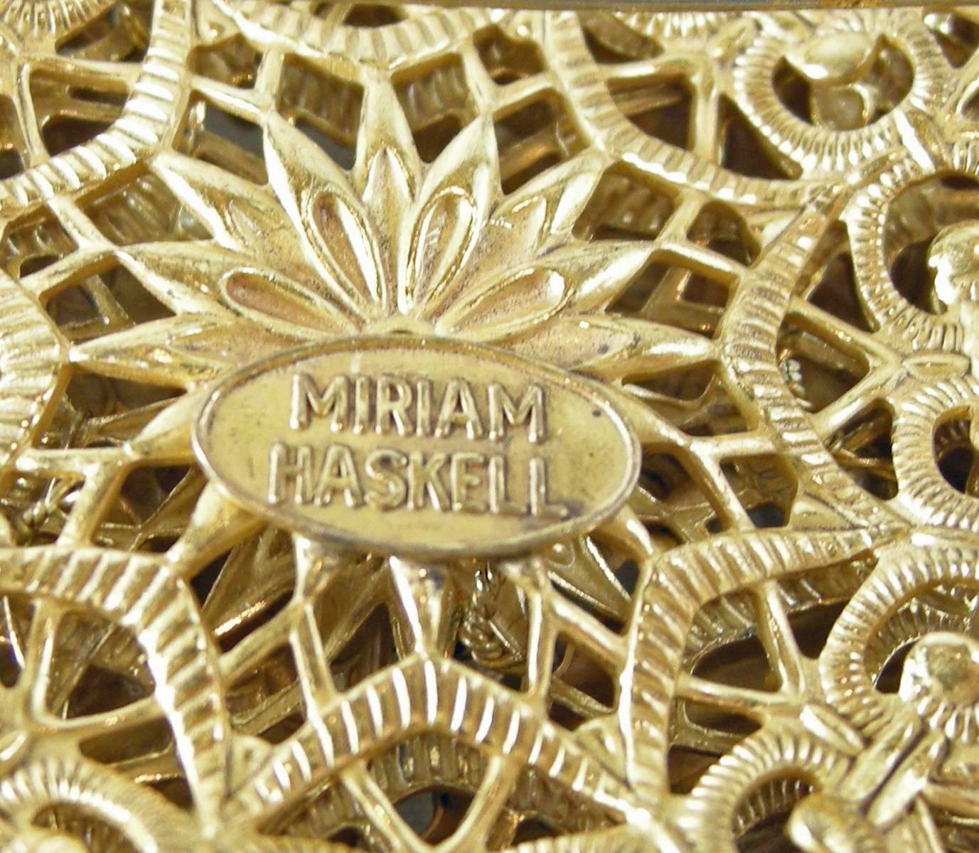 Vintage Signed Miriam Haskell Brooch In Excellent Condition In New York, NY