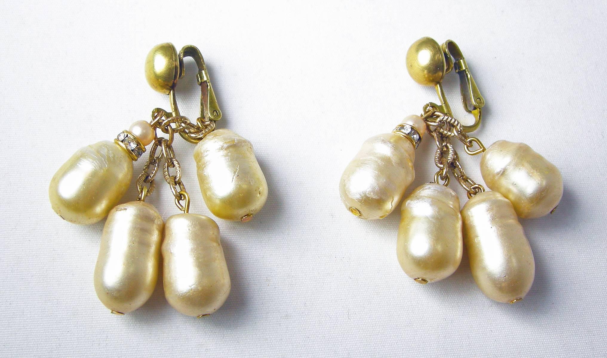 Boucles D’oreilles Clips Vintage Sergio Giannetti – Style Vogue, Bon état, Occasion