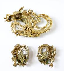 HAR Vintage Dragon Brooch and Earrings
