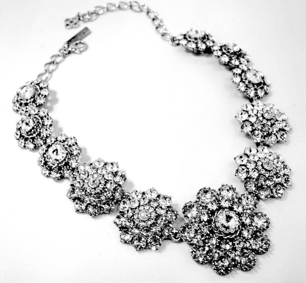 Oscar De La Renta Vintage Crystal Necklace In Excellent Condition For Sale In New York, NY