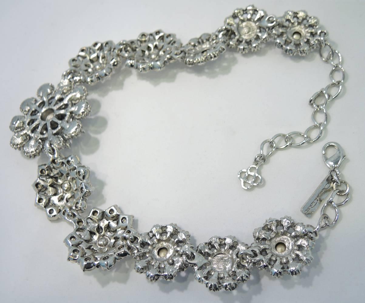 Oscar De La Renta Vintage Crystal Necklace For Sale 1