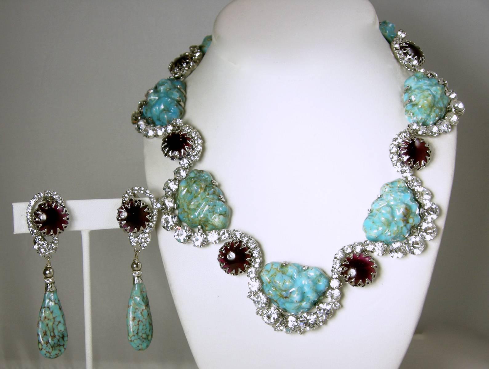 Women's Robert Sorrell “One Of A Kind” Faux Turquoise Scallop Necklace Set