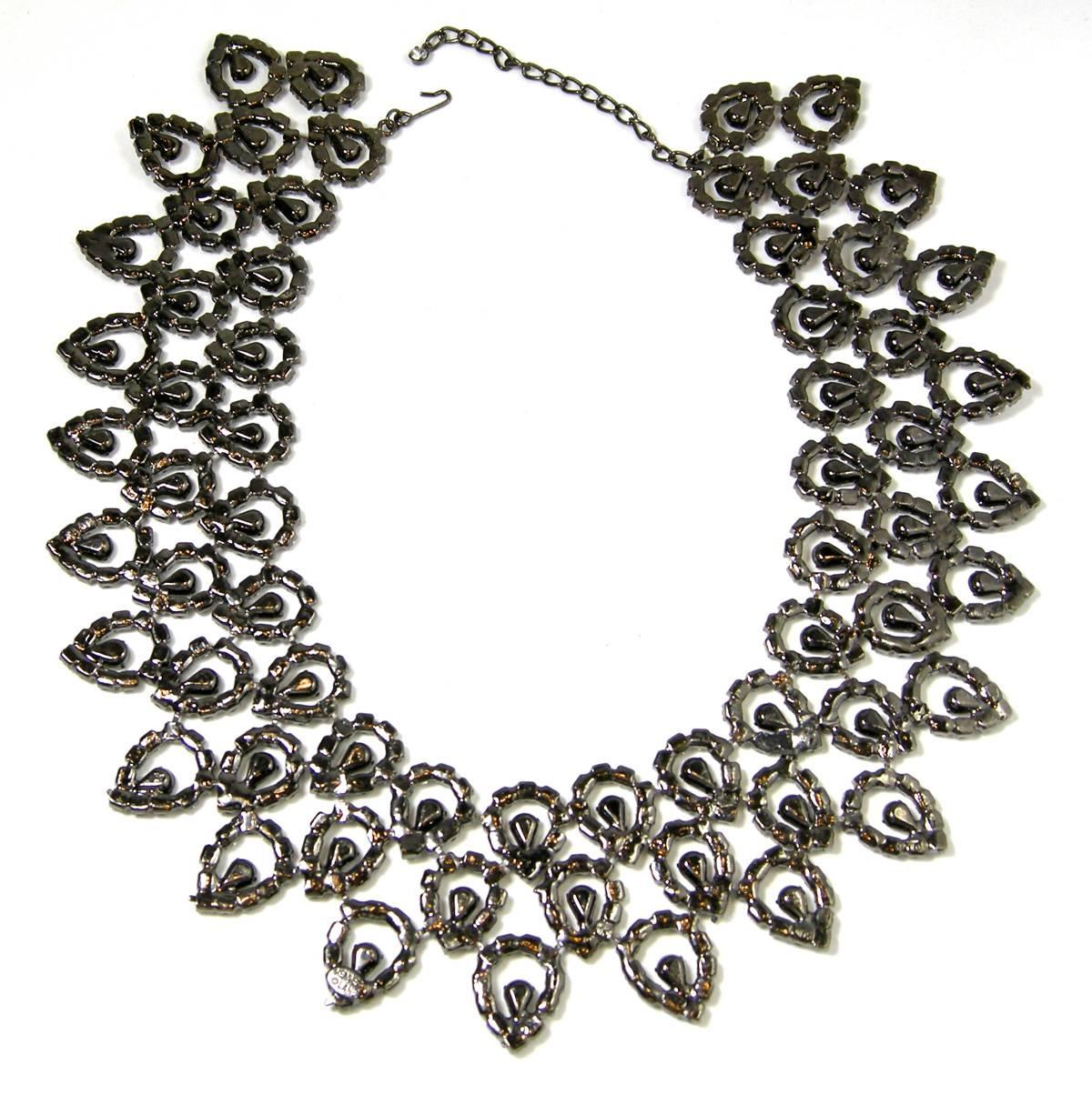 Kenneth Jay Lane Dramatic Rhinestone Collar Necklace In Excellent Condition In New York, NY