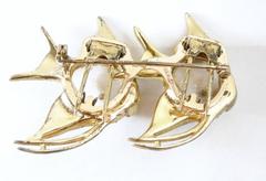 Vintage 1940s Coro Sterling Fish Jelly Belly Duette/Brooch Clip