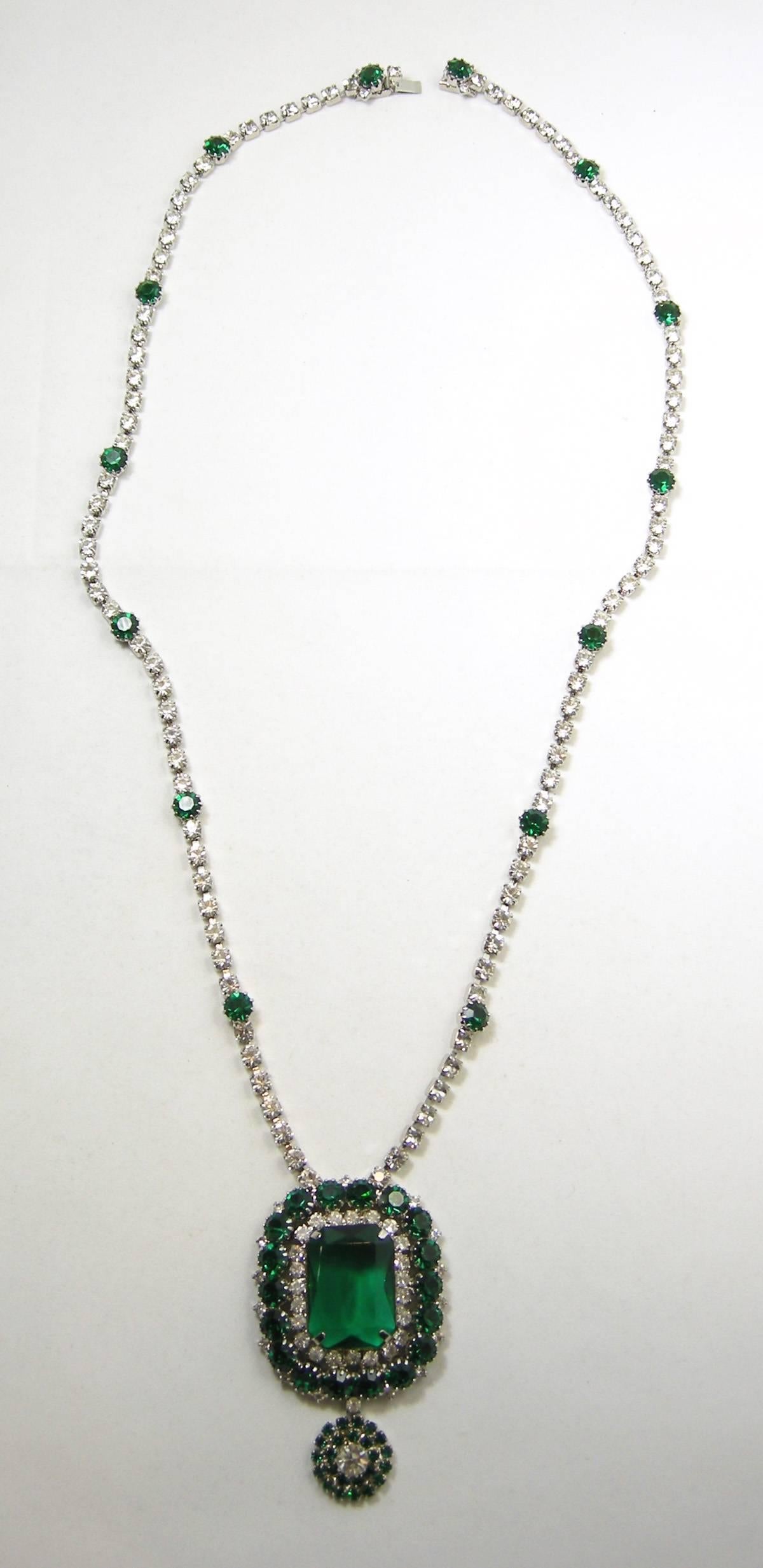 emerald rhinestone necklace