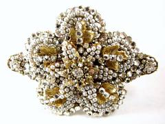 Vintage Miriam Haskell Floral Golden Leaves Brooch