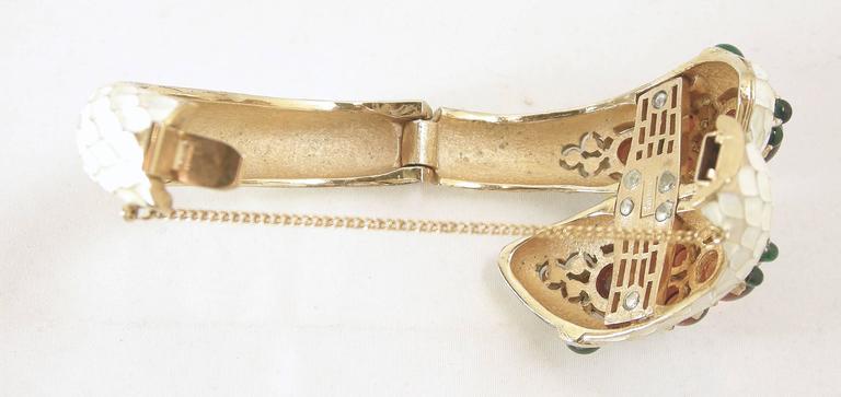 Vintage 1950s Trifari Snake Poured Glass Bracelet at 1stDibs