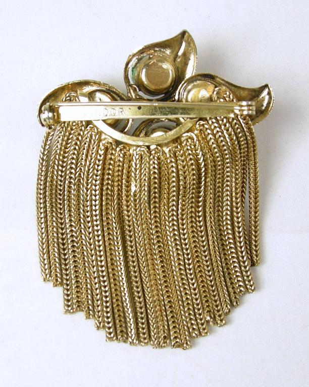 Vintage 1950s Signed Sandor Baroque Pearl Tassel Brooch at 1stdibs