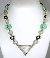 Vintage 1930s Czech Art Deco Glass Necklace
