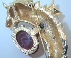Rare Vintage 1970s Signed Donald Stannard Dragon Brooch Pin