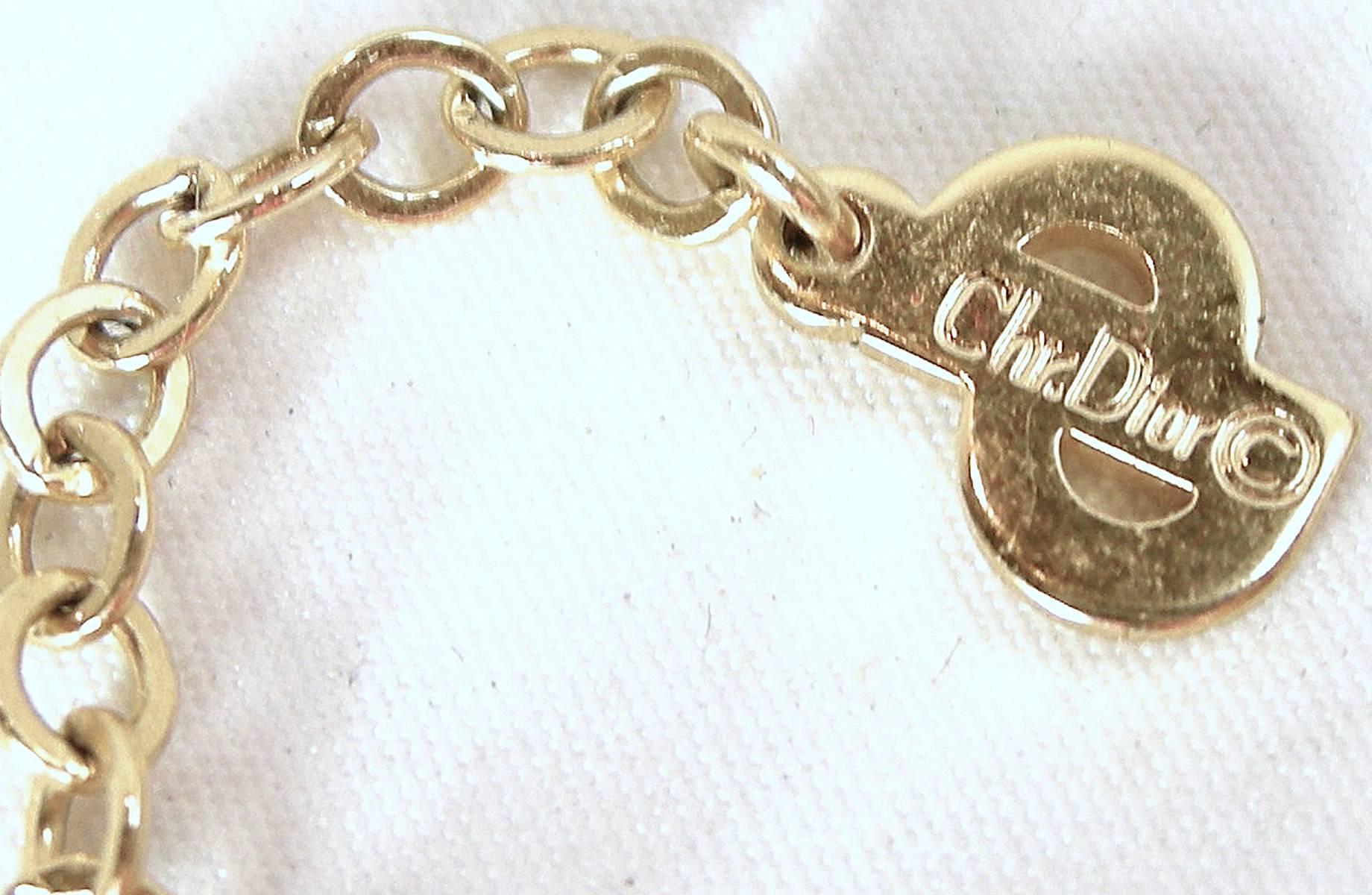 Vintage 1960s Christian Dior Germany Gold Plated Necklace at ...