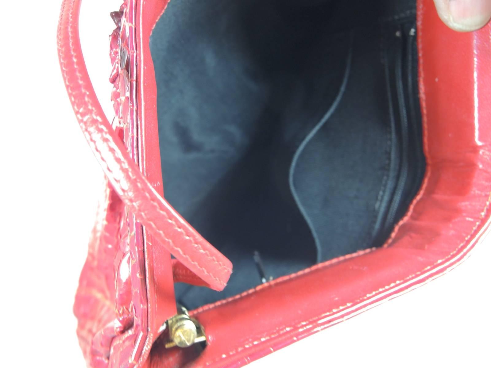 Women's Vintage Red Palizzio Snakeskin Shoulder Bag