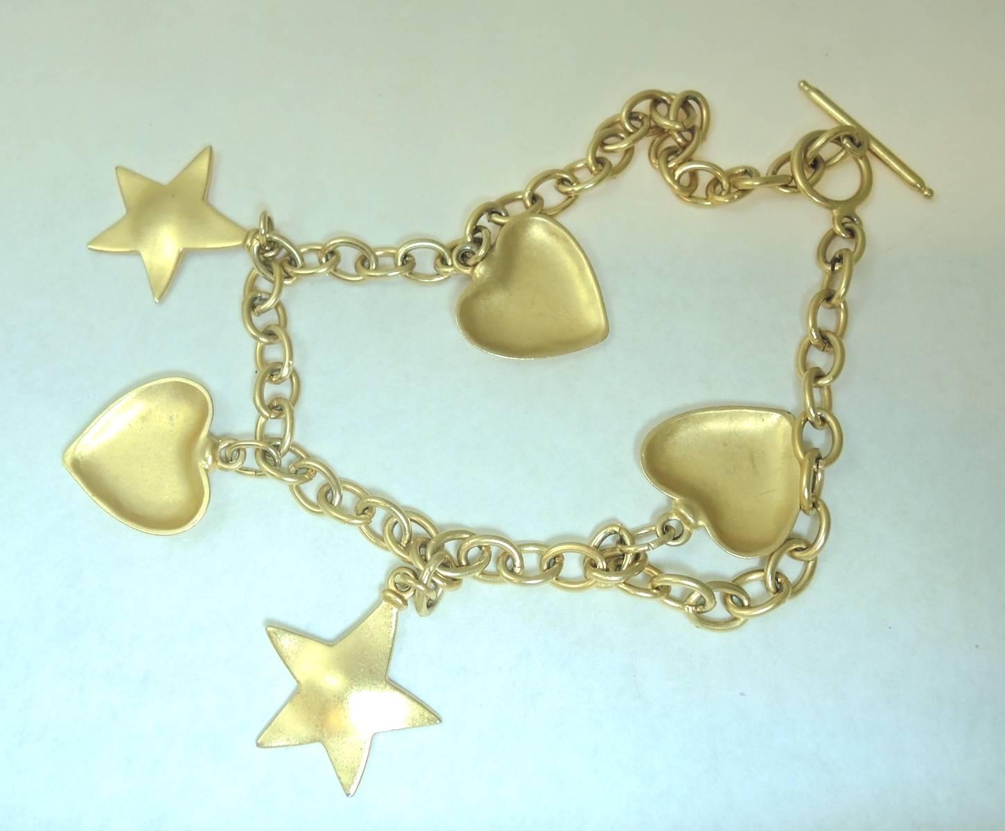 Women's or Men's Vintage Stars & Hearts Charm Necklace