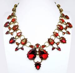 Oscar De La Renta Faux Ruby Statement Necklace