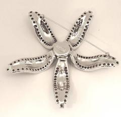 Vintage Signed Magnificent Costume Jewels Huge Faux Emerald Crystal Star Brooch