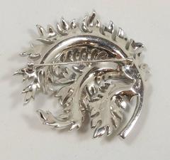 Vintage Trifari Feather/Plume Rhinestone Brooch