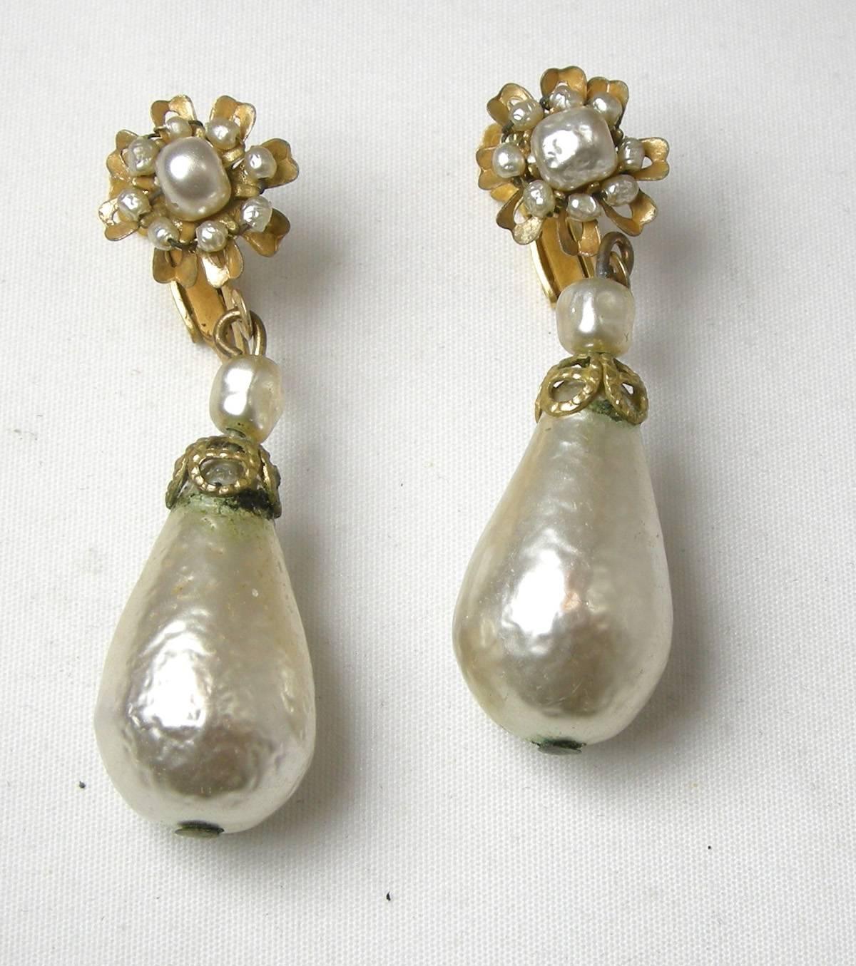 vintage miriam haskell earrings