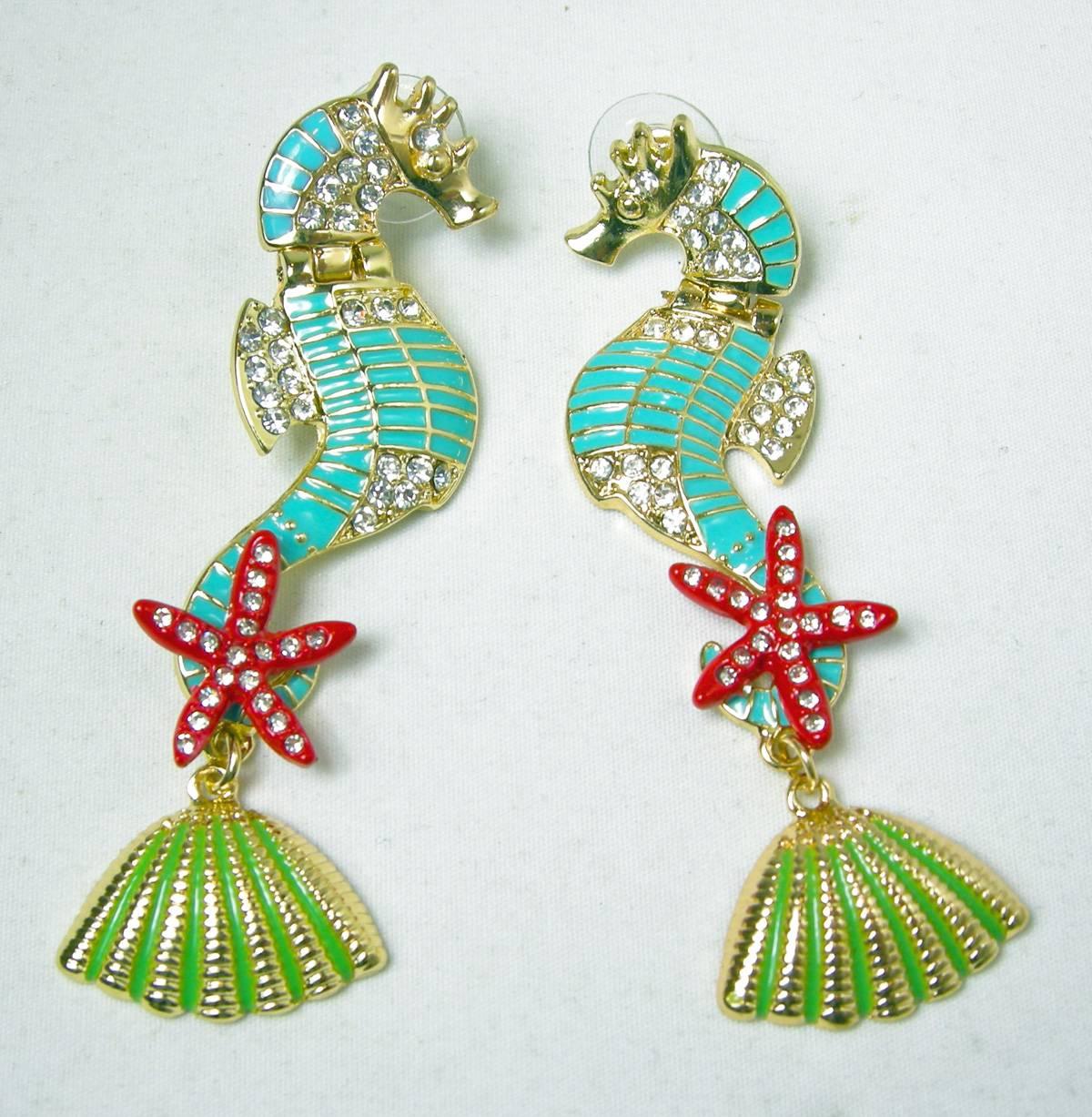 Butler & Wilson Seahorse Pierced Earrings? In Excellent Condition In New York, NY