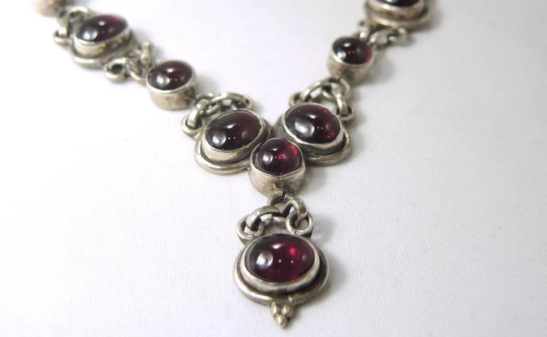 Sterling Silver Heart Necklace & Earrings Set With Gemstone – Choose Your Color! - View #4