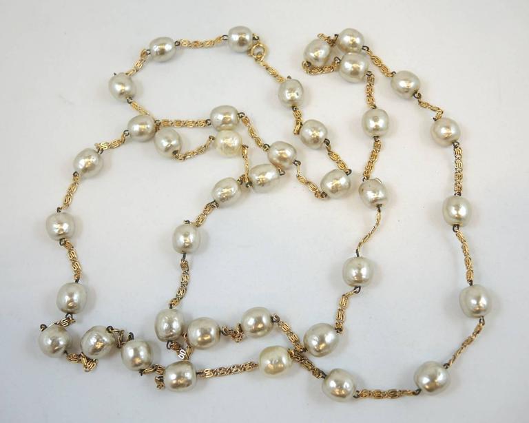 Vintage 1920s “Germany” Long Faux Baroque Pearl Necklace at 1stDibs ...