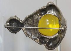 Vintage 1940s Thief Of Bagdad Alexander Korda Yellow Crystal Pin