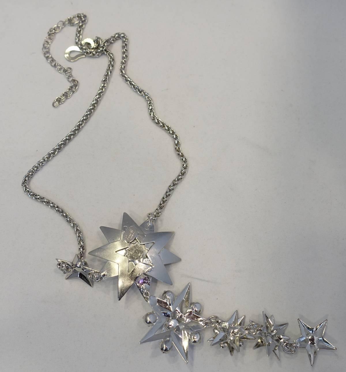 One-of-a-Kind Robert Sorrell Stars & Crystal Drop Necklace In Excellent Condition In New York, NY