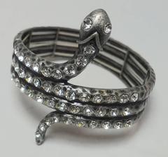 Snake-Serpent and Crystal Accent Bracelet