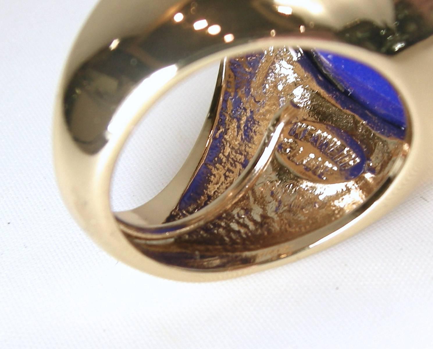 Women's or Men's Kenneth Jay Lane Blue Stone Ring For Sale