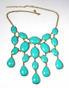 Kenneth Jay Lane Faux Turquoise Bib Necklace