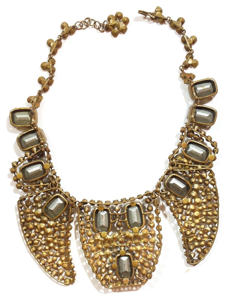 French Paste Vintage Bib Necklace, Circa 1930 For Sale at 1stDibs
