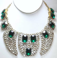 French Paste Vintage Bib Necklace, Circa 1930