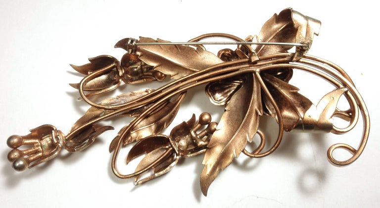 Vintage Huge 1940s Retro Floral Pin at 1stDibs