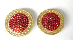 Richard Kerr Large Red Vintage Earrings, 1960s