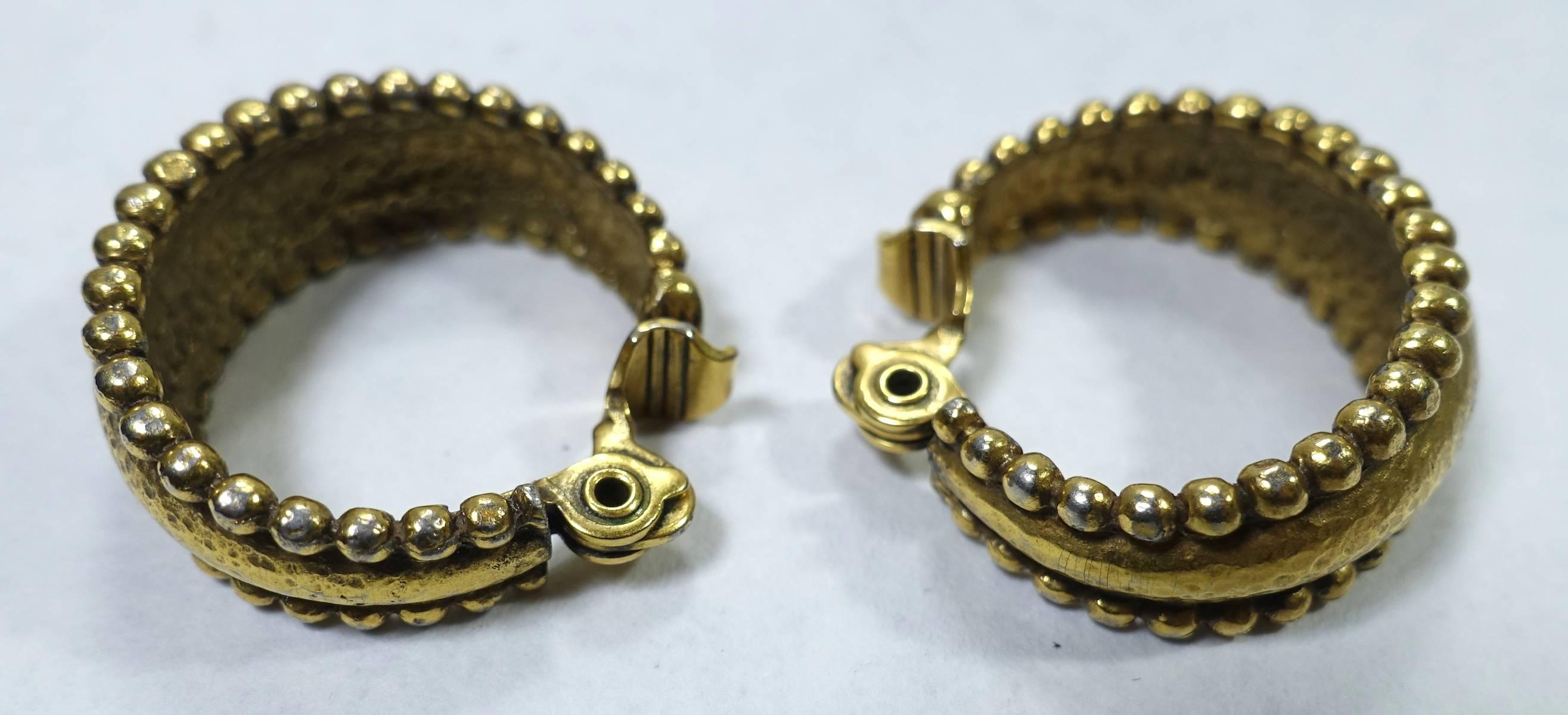 Yves St. Laurent Vintage Hoop Earrings In Excellent Condition In New York, NY
