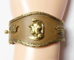 Vintage 1960s Bergere Leather Cuff Bracelet