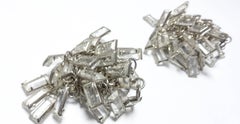 Vintage Signed Sorrelli Baguette Couture Drop Crystal Earrings