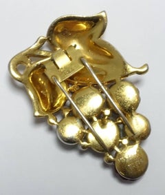 Vintage Rare Trifari Fruit Salad Grapes Fur Clip