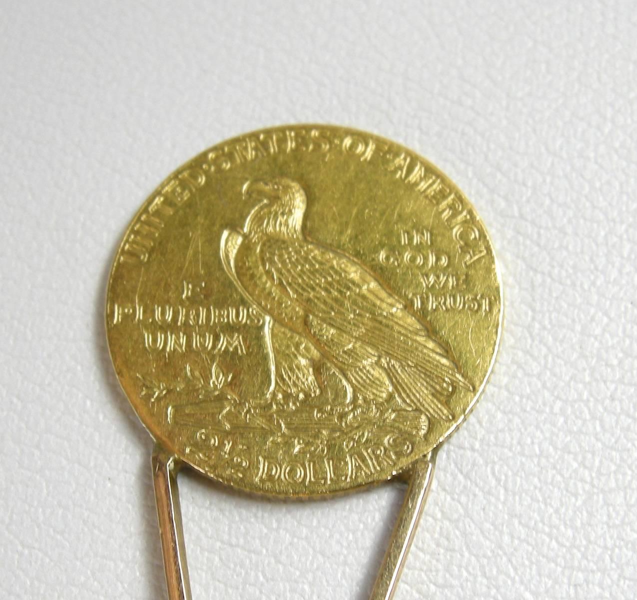 Women's or Men's Antique 1911 22 Karat Gold Indian Head Penny Pendant Necklace