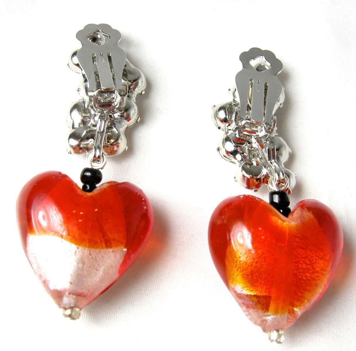 Robert Sorrell One-Of-A-Kind Heart Drop Earrings In Excellent Condition In New York, NY