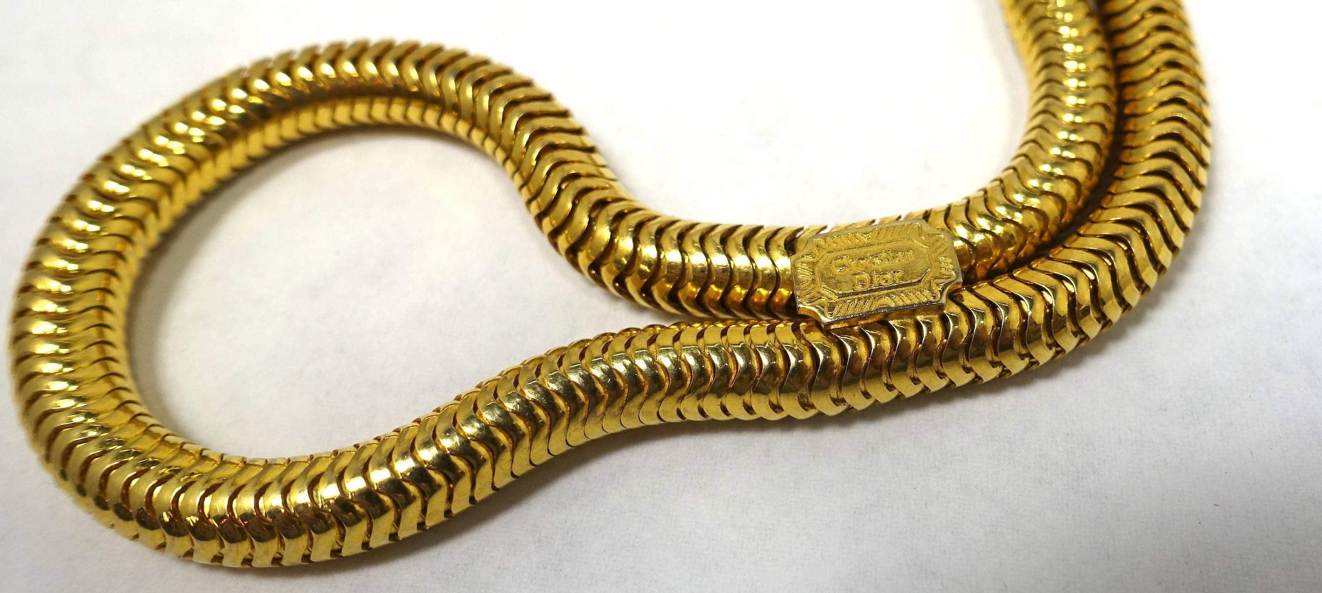 Women's Vintage Signed Dior Snake Link Tassels Belt